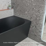 Avalon 1600mm Right Corner Freestanding Bath, Matte Black