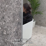 Arco 1600mm Right Corner Freestanding Bath, Matte White