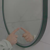 Pill Oval 700mm x 1000mm Frontlit LED Framed Mirror with Demister, Matte Black Frame