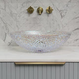 Ankara 510mm x 365mm Above-Counter Glass Basin, Mermaid Glass