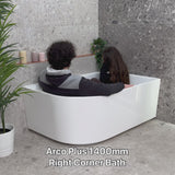 Arco Plus 1400mm Right Corner Bath, Gloss White