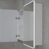 Retti Rectangular 1500mm x 750mm Frontlit LED Mirrored Shaving Cabinet, Matte White
