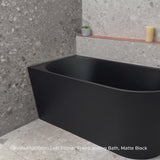 Avalon 1300mm Left Corner Freestanding Bath, Matte Black