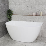 Byron Egg 1300mm Back to Wall Freestanding Bath, Gloss White