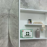 Pill Oval 900mm x 600mm Mirrored Shaving Cabinet, Matte White