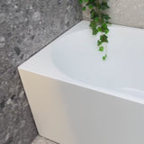 Avalon 1600mm Left Corner Freestanding Bath, Matte White