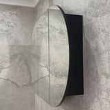 Pill Oval 1200mm x 750mm Mirrored Shaving Cabinet, Matte Black