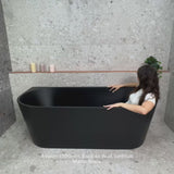 Avalon 1700mm Back to Wall Freestanding Bath, Matte Black