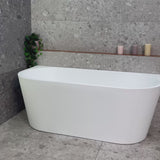 Avalon 1600mm Back to Wall Freestanding Bath, Matte White