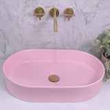 Pill Oval 600mm x 380mm Above-Counter Basin, Matte Pink