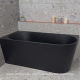 Avalon 1400mm Left Corner Freestanding Bath, Matte Black