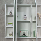 Arco Arch 1000mm x 1000mm Mirrored Shaving Cabinet, Matte White