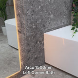 Arco 1600mm Left Corner Freestanding Bath, Gloss White