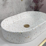 Pill Oval 600mm x 380mm Above-Counter Basin, Matte Terrazzo Speckle *Clearance Stock*