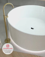 Sunshine Groove 1500mm Fluted Round Freestanding Bath, Gloss White