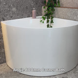 Angie 800mm Corner Fit Japanese Soaking Bathtub, Gloss White
