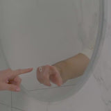 Circa Round 750mm Frontlit and Backlit LED Frameless Mirror with Frosted Glass Border and Demister