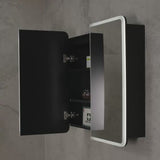 Retti Rectangular 750mm x 750mm Frontlit LED Mirrored Shaving Cabinet, Matte Black