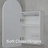 Arco Arch 400mm x 800mm Frontlit LED Mirrored Shaving Cabinet, Matte White