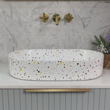 Pill Oval 600mm x 380mm Above-Counter Basin, Matte Terrazzo Chunk *Clearance Stock*