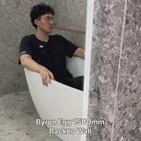 Byron Egg 1500mm Back to Wall Freestanding Bath, Matte White