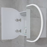 Pill Oval 900mm x 600mm Frontlit LED Mirrored Shaving Cabinet, Matte White