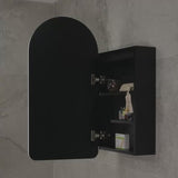 Arco Arch 400mm x 800mm Frontlit LED Mirrored Shaving Cabinet, Matte Black