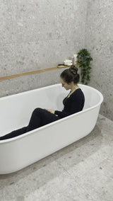 Mayfair Classic 1700mm Floating Oval Freestanding Bath, Gloss White *Clearance Stock*