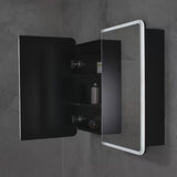 Retti Rectangular 900mm x 750mm Frontlit LED Mirrored Shaving Cabinet, Matte Black