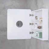 Retti Rectangular 600mm x 750mm Mirrored Shaving Cabinet, Matte White