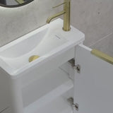 *Clearance* Tura Smooth Petite 500mm Curved Wall Hung Slim Vanity Cabinet, Matte White