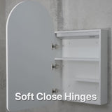 Arco Arch 550mm x 1000mm Frontlit LED Mirrored Shaving Cabinet, Matte White