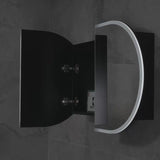 Pill Oval 900mm x 600mm Frontlit LED Mirrored Shaving Cabinet, Matte Black