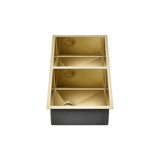 Retto 770mm x 450mm x 230mm Stainless Steel Double Sink | Brushed Brass (gold) |