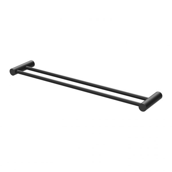 Phoenix Vivid Slimline Double Towel Rail 600mm, Matte Black