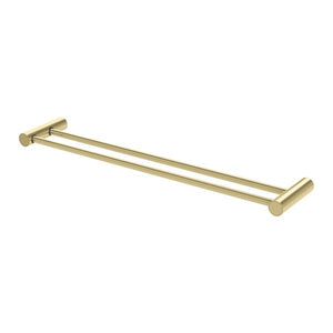 Phoenix Vivid Slimline Double Towel Rail 600mm | Brushed Gold |