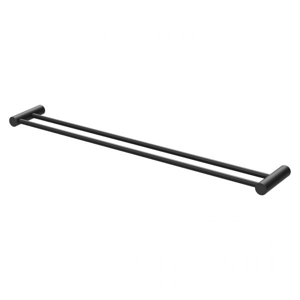 Phoenix Vivid Slimline Double Towel Rail 800mm, Matte Black