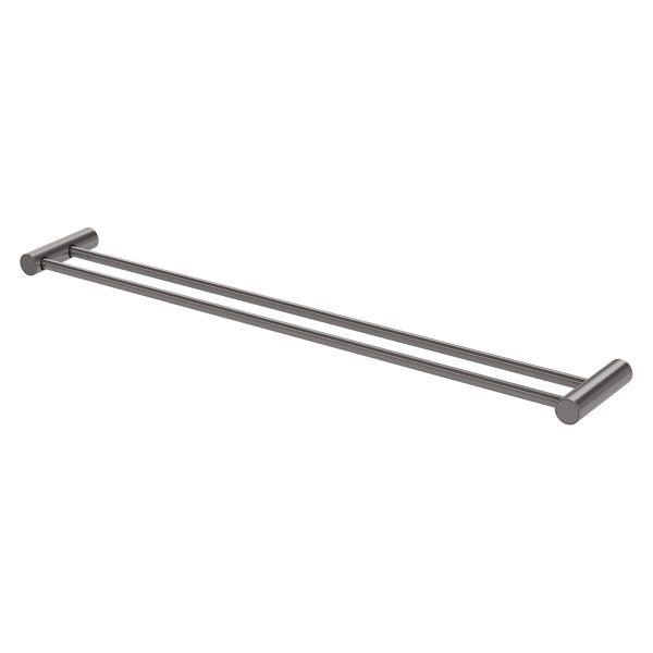 Phoenix Vivid Slimline Double Towel Rail 800mm | Brushed Carbon |