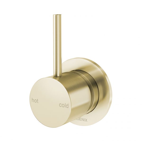 Phoenix Vivid Slimline Up Shower/ Wall Mixer, Brushed Gold