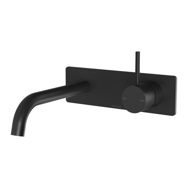 Phoenix Vivid Slimline Up Wall Basin/ Bath Mixer Set | Matte Black |
