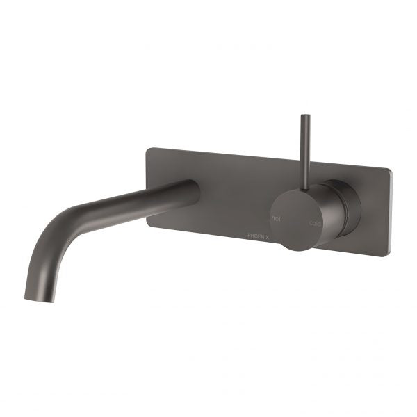 Phoenix Vivid Slimline Up Wall Basin/ Bath Mixer Set, Gunmetal