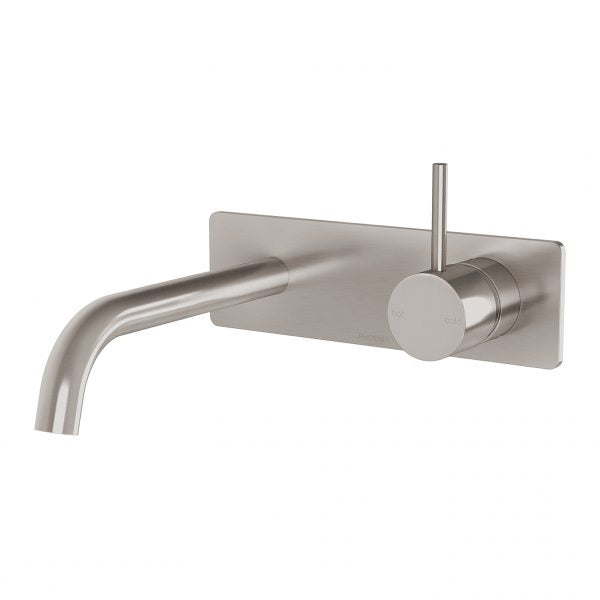 Phoenix Vivid Slimline Up Wall Basin/ Bath Mixer Set, Brushed Nickel