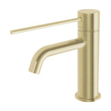 Phoenix Vivid Slimline Basin Mixer Curved Outlet With Extended Lever | Brushed Gold |