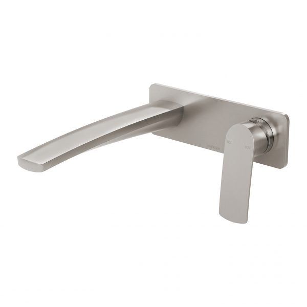 Phoenix Mekko Wall Basin/ Bath Mixer Set 200mm, Brushed Nickel