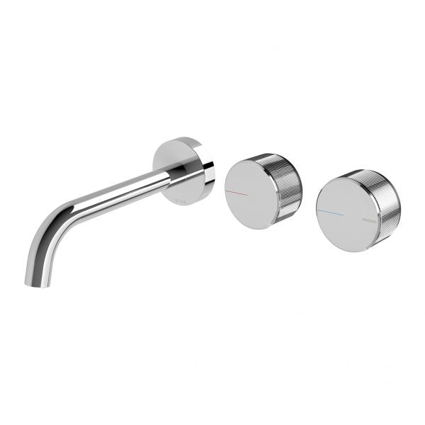 Phoenix Axia Wall Basin/ Bath Curved Outlet Hostess Set 180mm, Chrome