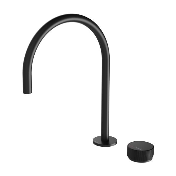 Phoenix Axia Hob Sink Mixer Set 220mm Gooseneck, Matte Black
