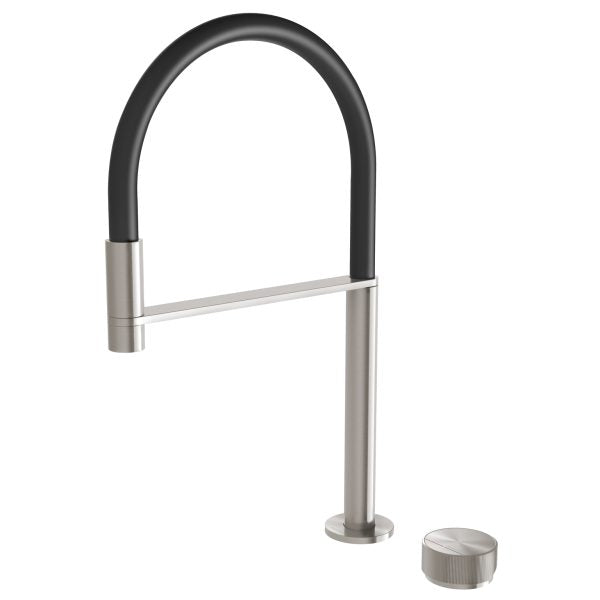 Phoenix Axia Hob Sink Mixer Set Flexible Hose 230mm, Brushed Nickel