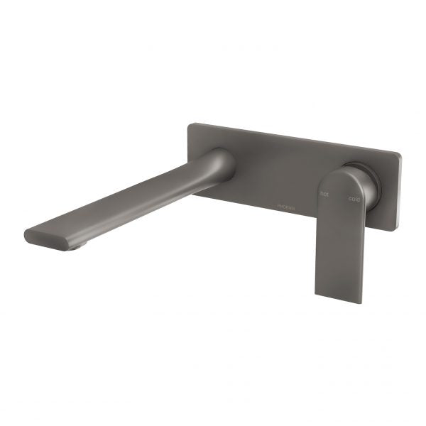 Phoenix Teel Wall Basin/ Bath Mixer Set 200mm, Gunmetal