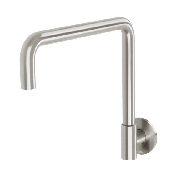 Phoenix Vivid Slimline Plus Wall Sink Outlet 240mm Squareline, Brushed Nickel