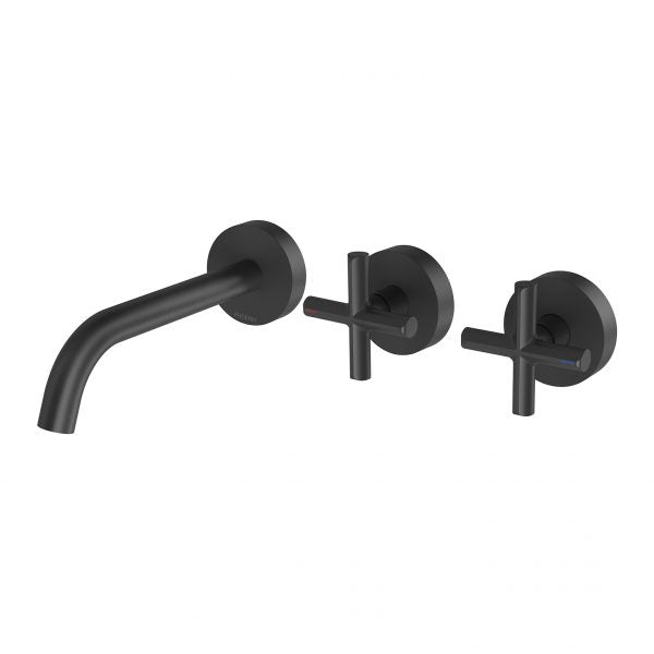 Phoenix Vivid Slimline Plus Wall Basin/ Bath Hostess Set 180mm, Matte Black
